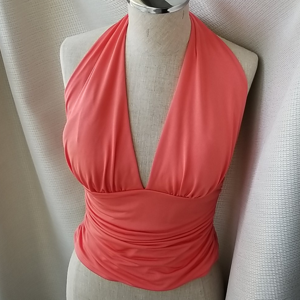 Salmon Guess halter top